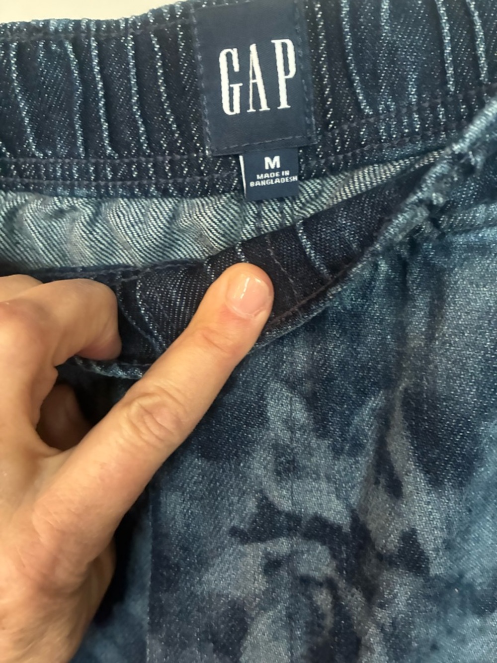 GAP Women’s Blue Floral Wide Leg Jeans - Picture 3 of 4